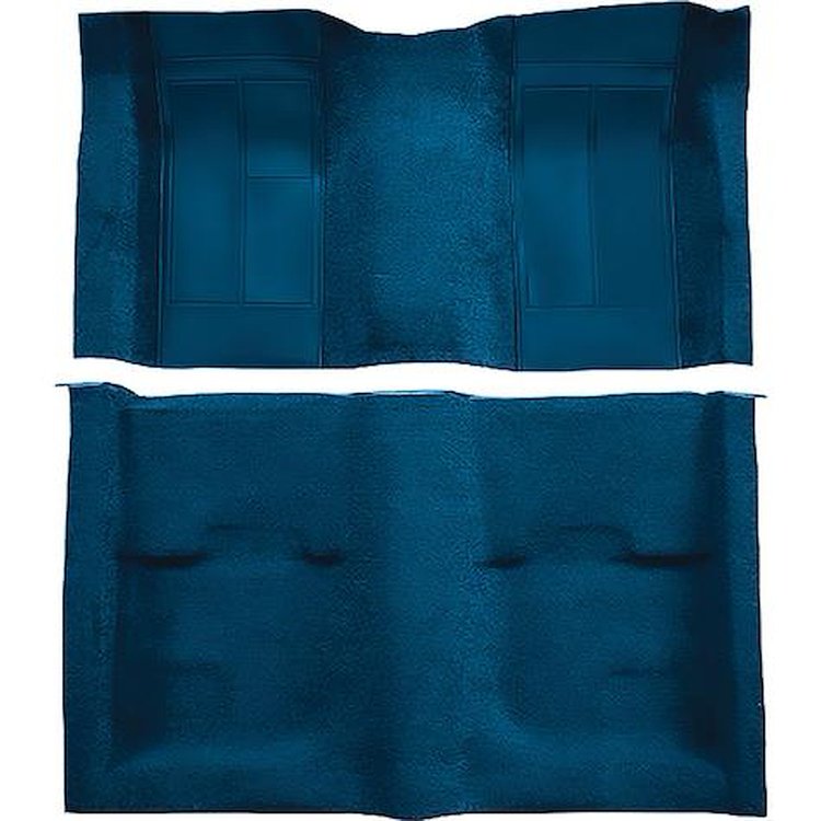 A4113B12 Nylon Loop Floor Carpet With Mass Backing 1970 Mustang Mach 1; Dark Blue With Dark Blue Inserts