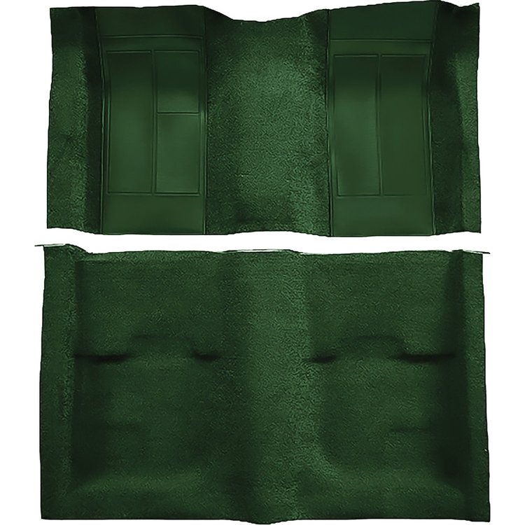 A4113B39 Nylon Loop Floor Carpet With Mass Backing 1970 Mustang Mach 1; Green Carpet/Green Inserts