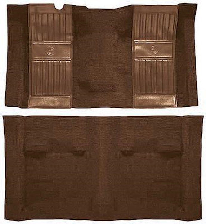A4119A29 Passenger Area Nylon Loop Floor Carpet 1971-73 Mustang Mach 1; Ginger/Ginger Pony Inserts