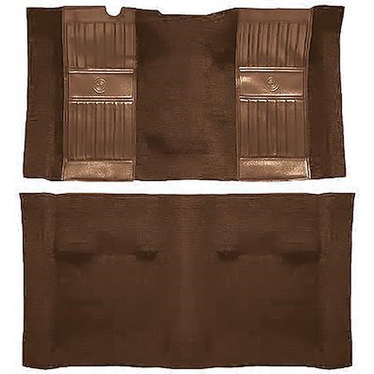 A4119B29 Nylon Loop Floor Carpet With Mass Backing 1971-73 Mustang Mach 1; Ginger/Ginger Pony Inserts