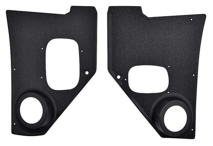 A5100103 1955-59 Chevrolet/GMC Truck; Interior Kick Panels; With Speaker Holes; Black