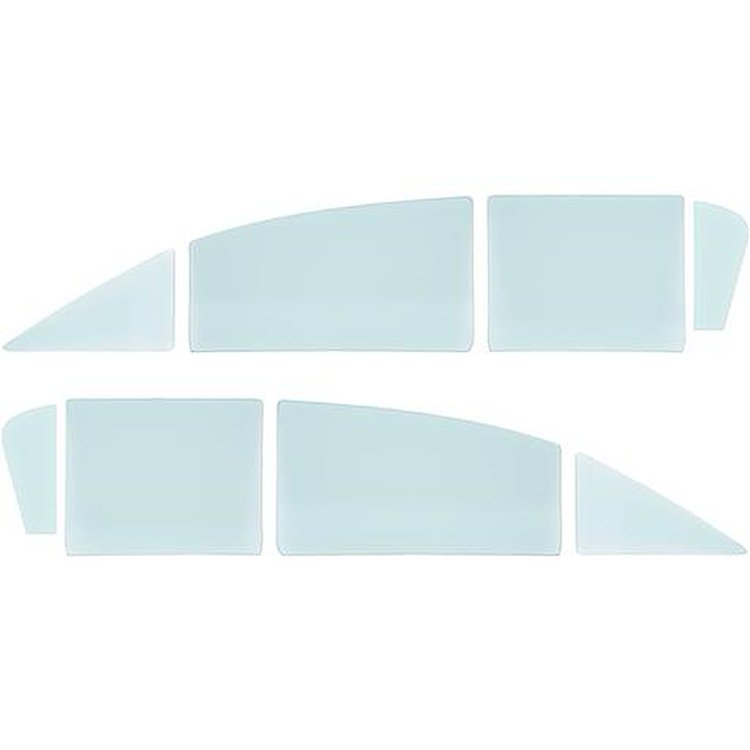 A6400101 Side Glass Set 1959-60 Impala; Bel Air; Biscayne; Green Tint; 4 Door Sedan; 8 Piece Set