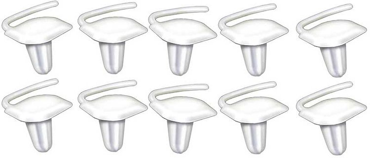 A8398K Nylon Tail Push In Molding Clip, 1" Long, White Nylon, 10 Piece Set