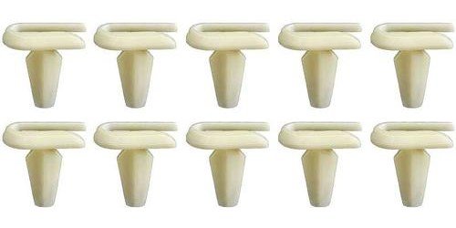 A8843K Nylon Tail Push In Molding Clip, 3/4" Long, White Nylon, 10 Piece Set