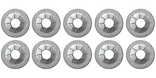 A8863K Round Push On Flat Nut, Fits 1/8" Stud Size, Zinc Plated, 10 Piece Set
