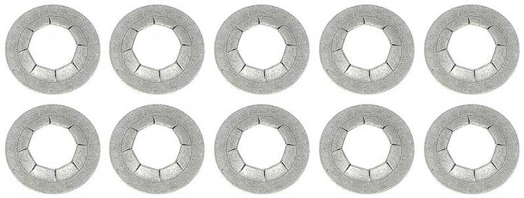 A8865K Round Push On Flat Nut, Fits 3/16" Stud Size, Zinc Plated, 10 Piece Set