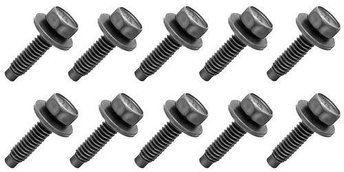 A9480K Bolt, 1/4-20 x 1" Dog Point Tip w/ Free Spinning Washer, Black Phosphate, 10 Piece Set