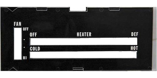 A9600109 1973-79 Camaro; Heater Control Lens; with Black Backing Paper; without AC
