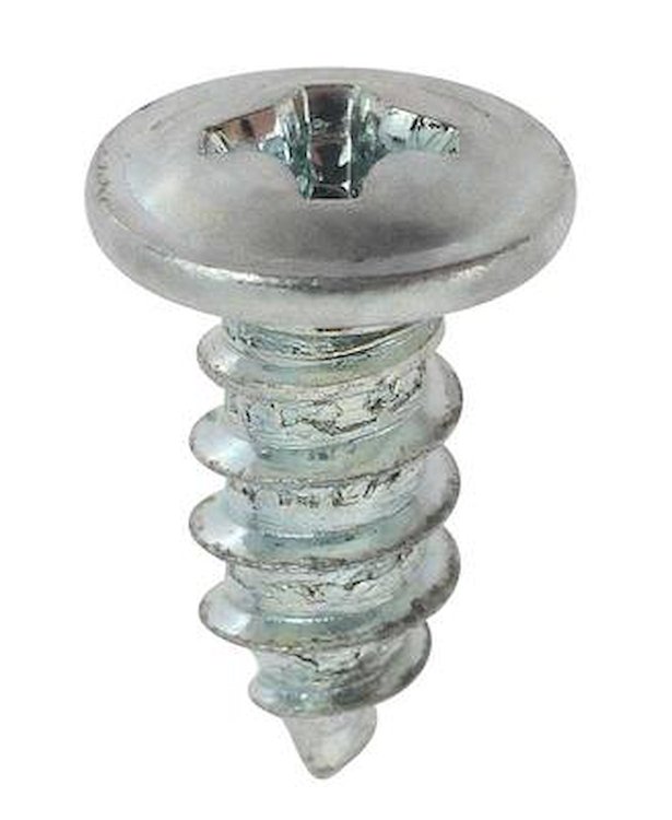 A9863 Phillips Head 8-18 x 3/8" Molding Screw, 9/32" Diameter Washer Head, Silver Zinc-Plated