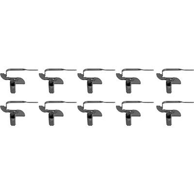 A9965K Wire Tail Molding Clip, Push In, 1-1/4" Long, Black Phosphate Coated, 10 Piece Set