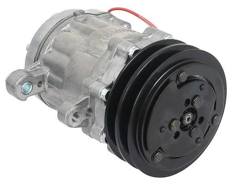 AC7170N Sanden 706 Style "Peanut" A/C Compressor w/ 2-Groove V-Belt Clutch Pulley - Natural Finish - SD7B10