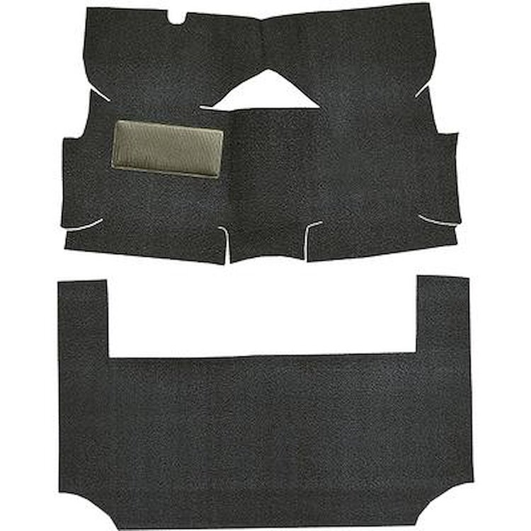 AM1173501 1966-68 American Motors American; 2-Door Convertible; 2-Piece Complete Molded Carpet Set; Loop; Black