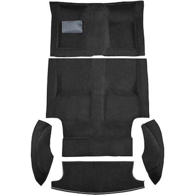 AM1188601 1968 American Motors AMX; 4-Speed Shifter; 5-Piece Complete Molded Carpet Set; Loop; Black