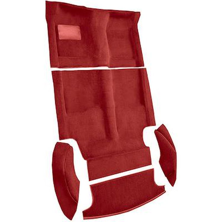 AM1188729 1969-70 American Motors AMX; Automatic Transmission; 5-Piece Complete Molded Carpet Set; Cutpile; Dark Red / Carmine