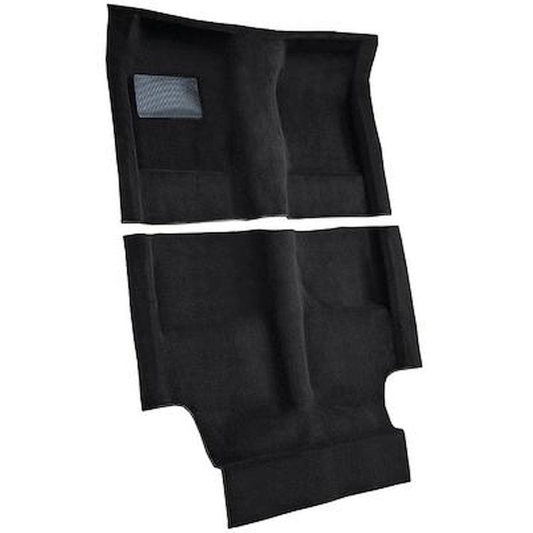 AM1212401 1969-70 American Motors AMX; 4-Speed Shifter; 2-Piece Passenger Area Carpet Set; Cutpile; Black