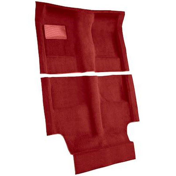 AM1212429 1969-70 American Motors AMX; 4-Speed Shifter; 2-Piece Passenger Area Carpet Set; Cutpile; Dark Red / Carmine