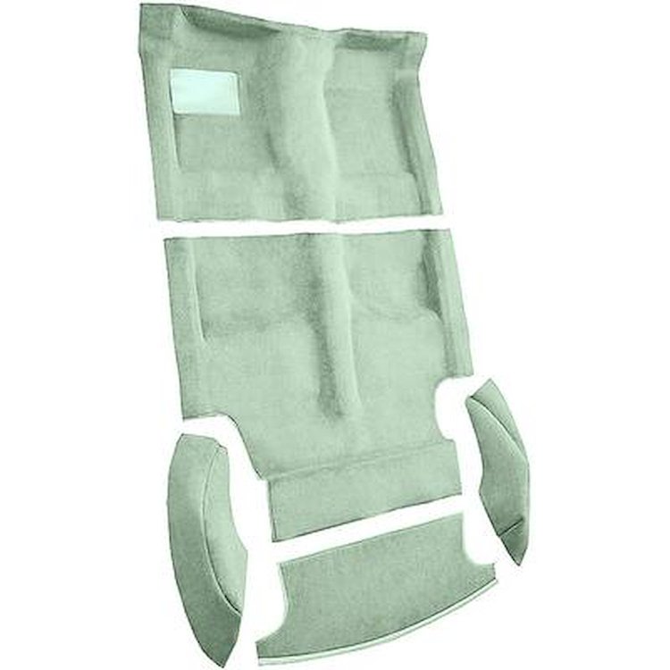 AM1212648 1969-70 American Motors AMX; Hurst 4-Speed Shifter; 5-Piece Complete Molded Carpet Set; Cutpile; Willow Green
