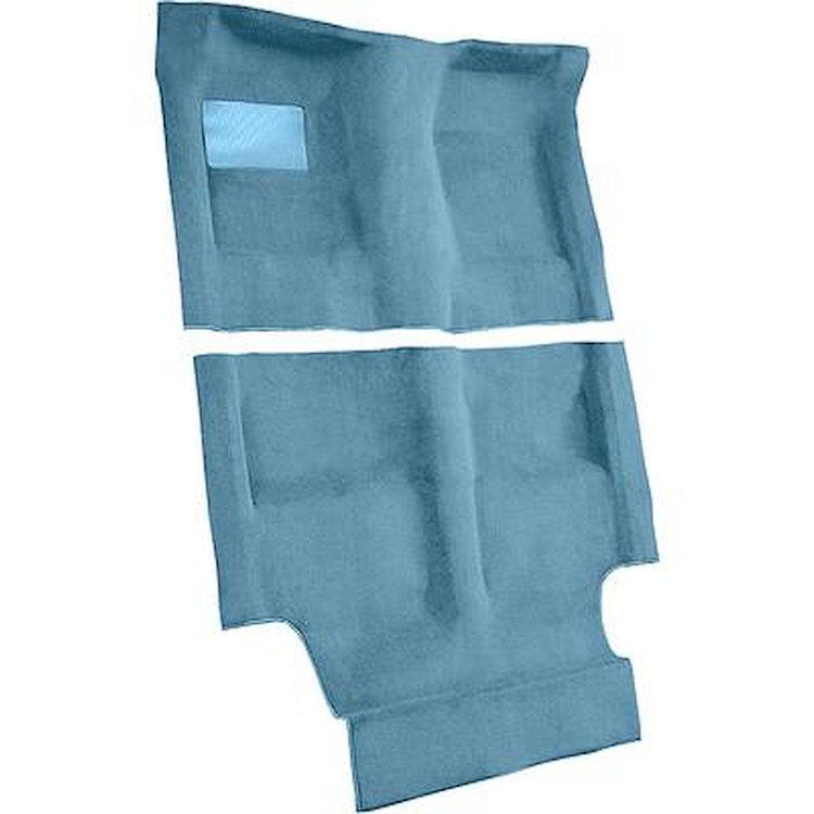 AM1212841 1969-70 American Motors AMX; Hurst 4-Speed Shifter; 2-Piece Passenger Area Carpet Set; Cutpile; Ocean Blue / Bright Bl