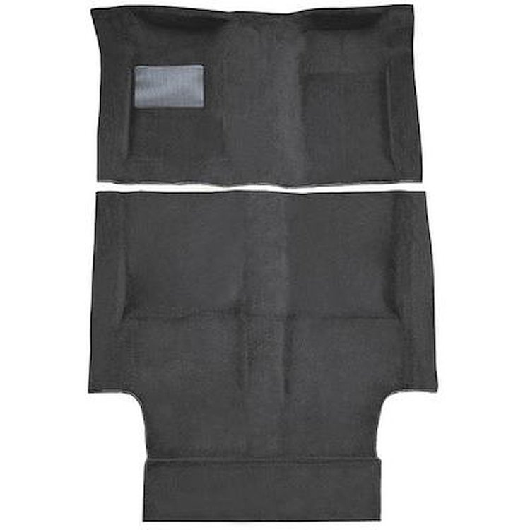 AM1212901 1968 American Motors AMX; Hurst 4-Speed Shifter; 2-Piece Passenger Area Carpet Set; Loop; Black