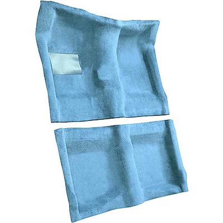 AM1213341 1970-74 American Motors Javelin; Hurst 4-Speed Shifter; 2-Piece Complete Molded Carpet Set; Cutpile; Ocean Blue / Brig