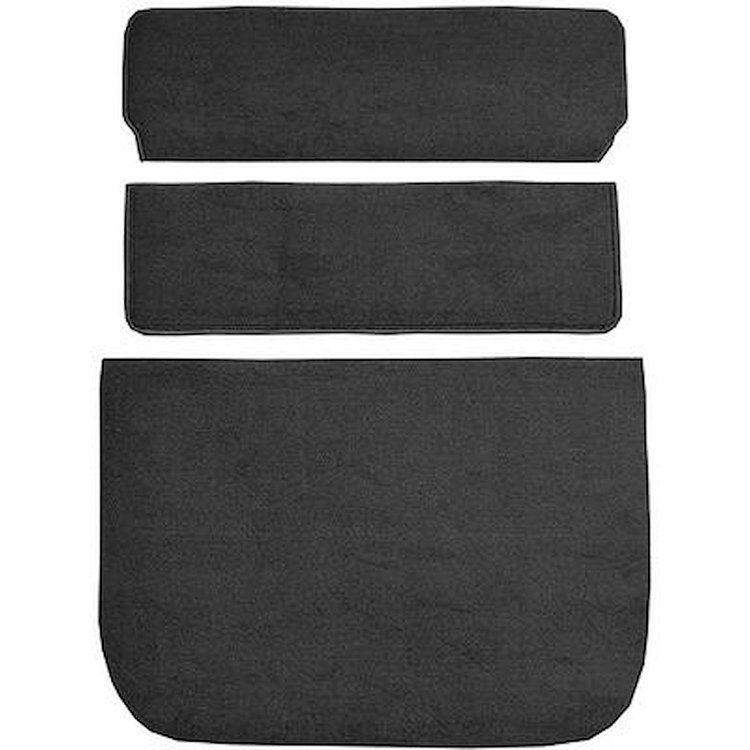 AM1384901 1975-80 American Motors Pacer; 2-Door Hatchback; 3-Piece Cargo Area Carpet Set; Cutpile; Black