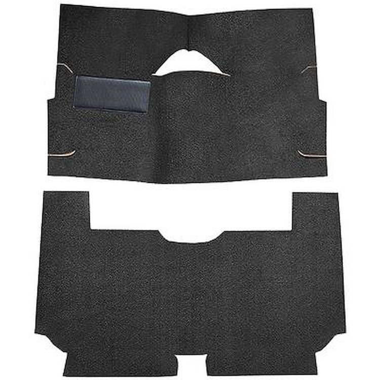AM1385501 1967-69 AMC Ambassador, Rebel; 2-Door Convertible; 2-Piece Complete Molded Carpet Set; Loop; Black