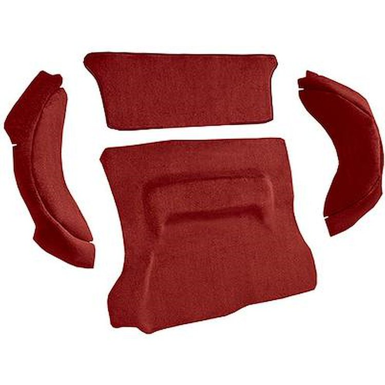 AM1386821 1972-78 American Motors Gremlin; 4-Piece Cargo Area Carpet Set; Cutpile; Oxblood