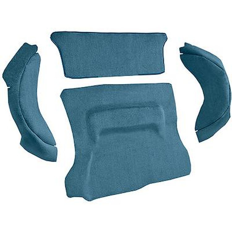 AM1386841 1972-78 American Motors Gremlin; 4-Piece Cargo Area Carpet Set; Cutpile; Ocean Blue / Bright Blue