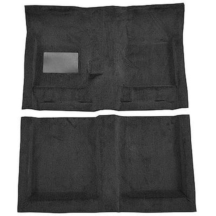 AM1715601 1969-73 AMC Ambassador, Rebel; 2-Door; 4-Speed Shifter; 2-Piece Complete Molded Carpet Set; Cutpile; Black