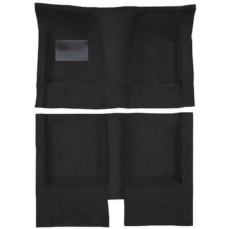 AM1716001 1967-73 AMC Ambassador, Matador, Rebel; 4-Door Sedan or Wagon; 2-Piece Complete Molded Carpet Set; Loop; Black