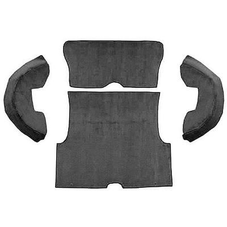AM1746501 1978-79 AMC Hornet, Concord; 2-Door Hatchback; with Hidden Compartment; 4-Piece Cargo Area Carpet Set; Cutpile; Black