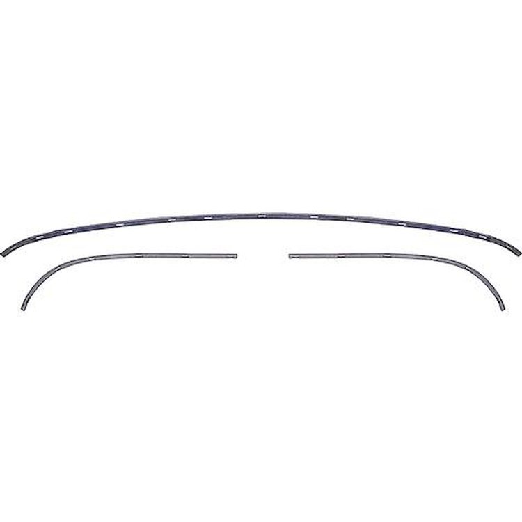 ATS6768 1967-68 AMC Rambler Ambassador; Convertible Top Rear Tack Strip Bow Set; Tacking Rail; Trimstick; 3-Piece