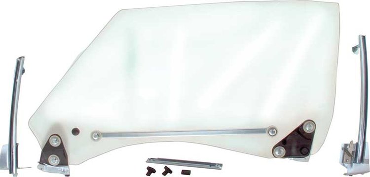 B1081 Door Window Glass Assembly 1968-69 Camaro, Firebird; Clear Glass; Passenger Side