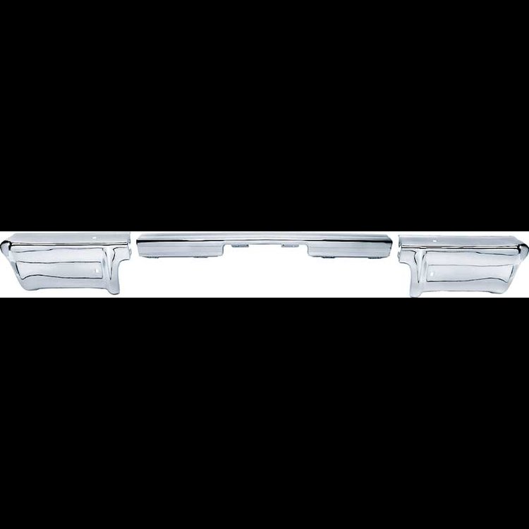 B17052 Rear Bumper Set 1963 Impala, Bel Air, Biscayne; Chrome; 3-Piece Set
