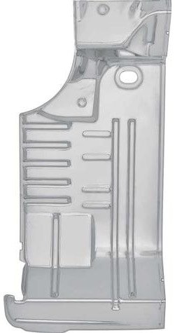 B7772W 1965-66 Impala, Bel Air, Biscayne; Partial Trunk Pan; LH Drivers Side; Silver Weld Thru Coated