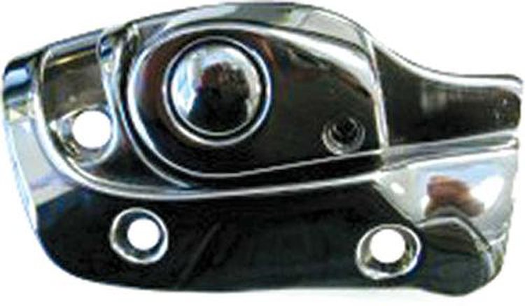 B9262L 1965-70 Impala, GM Full Size; Convertible Sunvisor Support Bracket; Polished Chrome; Drivers Side