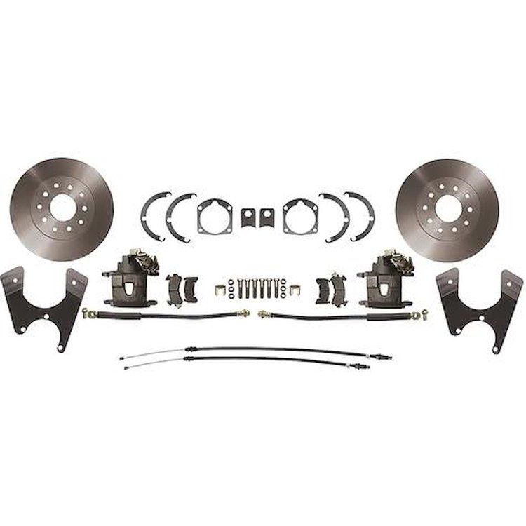 BK2056A 1955-64 Chevy, Bel Air, Biscayne, Impala,150, 210, Rear Disc Brake Conversion Set, with E-Brake Cables, Plain Rotors