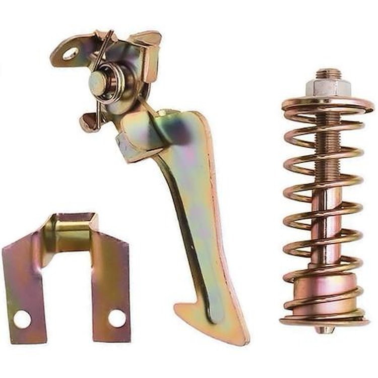 BP1172G Hood Catch and Pilot Bolt Set; 1965-67 Pontiac Tempest, Lemans, GTO; Pilot Bolt, Spring, Safety Catch and Bracket