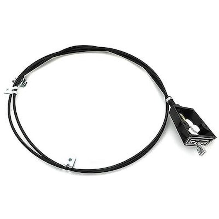 BP1180Z 1969-72 Pontiac GTO, LeMans: 1970-72 Oldsmobile Cutlass Supreme, Cutlass, F85, Inside Hood Release Handle/Cable