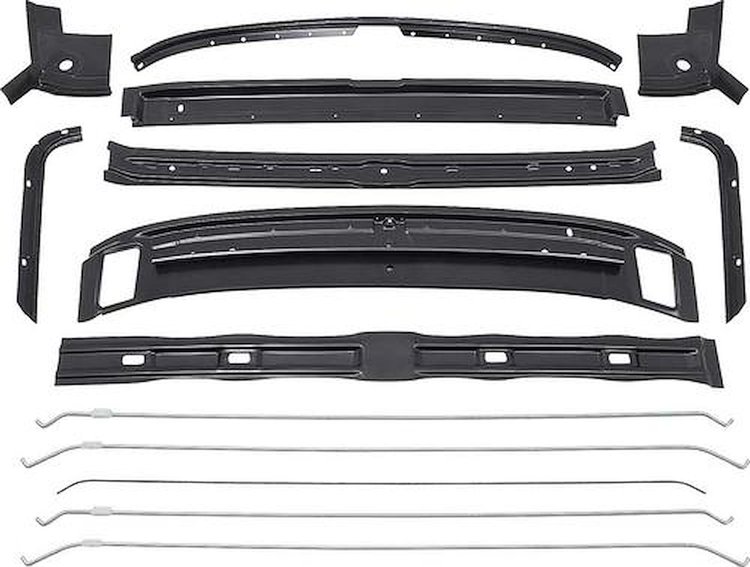 C2066 Inner Roof Panel Brace Set-1969 Camaro, Firebird; 14 Piece; EDP Coated
