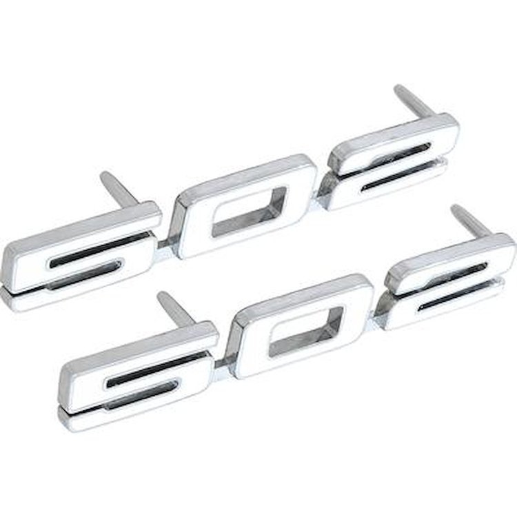 C50268 1968 Camaro, Front Fender Emblem Set, 502, Classic Design, Custom Displacement, Pair