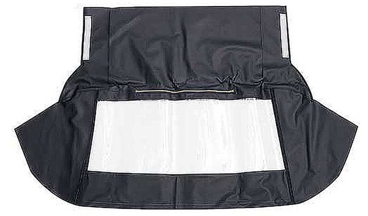 CD2018214 1971-75 Impala/GM B-Body Convertible; Rear Window Only; Plastic; With Zipper; Stayfast Canvas Cloth; Black