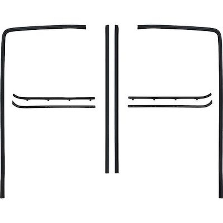 CR1058 Door Glass Run And Window Felt Weatherstrip Set for 1960-1963 Chevy/GMC Trucks, Suburban