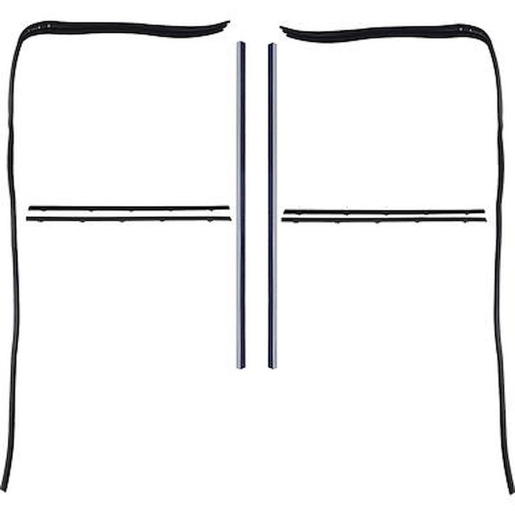 CR1061 1967-72 Chevrolet, GMC Pickup Truck; Door Glass Run and Windowfelt Set; With Black Bead Felts; 8 Piece Set