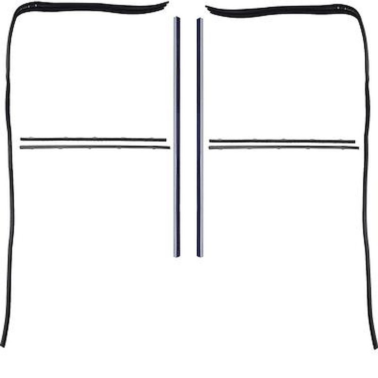 CR1062 Glass Run & Window Felt-Anti Rattle Set for 1967-1972 Chevrolet, GMC C/K Series Truck [With Stainless Bead Felts]
