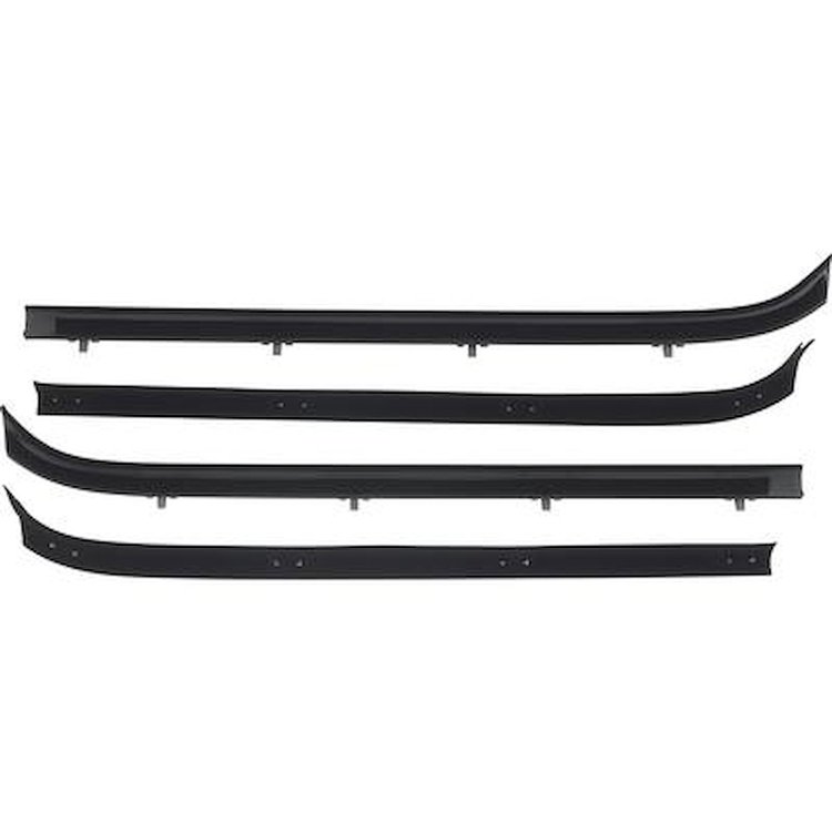CR1064 1973-91 Chevy, GMC Crew Cab Pickup, Suburban 4 Door; Rear Door Windowfelt Kit; Beltline Moldings; 4 Piece Set