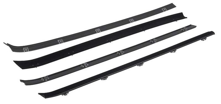 CR1107 1973-76 GM Truck Beltline Weatherstrip, Door Windowfelt, Antirattle Seal, Inner/Outer, 4 Piece Set