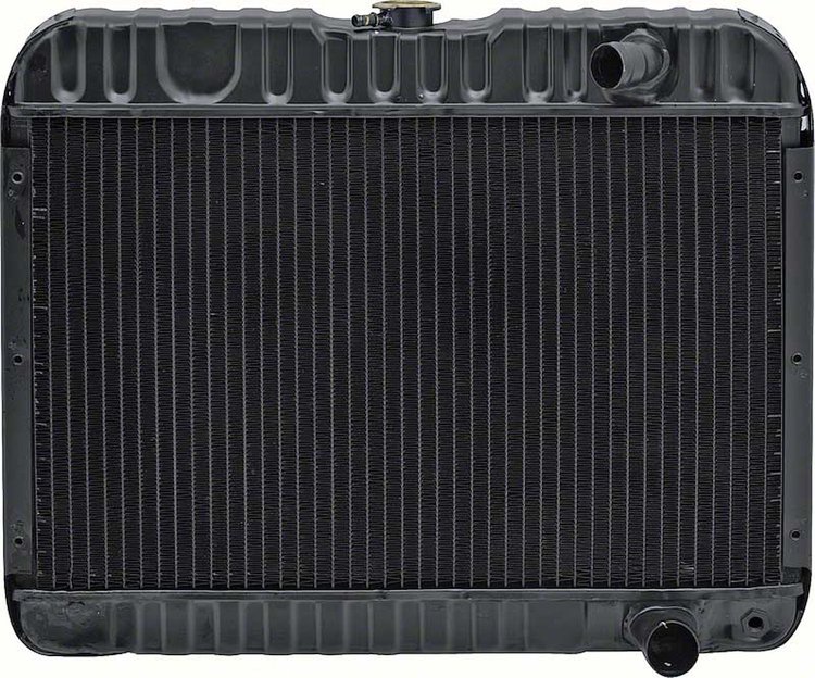 CRD1163S Radiator-1963-65 Chevy II/Nova V8 W/ MT-3 Row (Inlet On Pass Side)(15-1/2" X 25-1/2" X 2" Core)