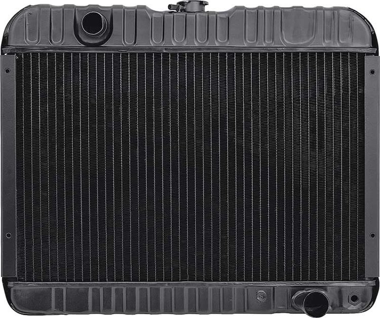 CRD1324S Radiator-63-67 Nova V8 283/327 W/MT 4 Row LH Inlet Recessed Side Brckts (15.5" X 23.5" X2-5/8" Core)