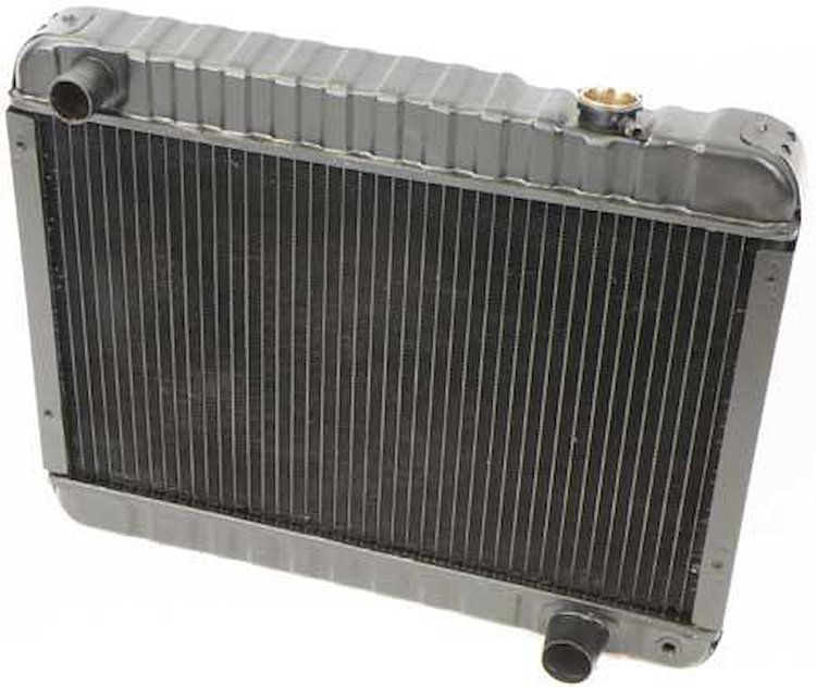 CRD1334S Radiator-63-67 Nova 327/350Hp M/T 4 Row LH Inlet Recessed Side Brckts (15-1/2"X25-3/8"X2-5/8" Core)
